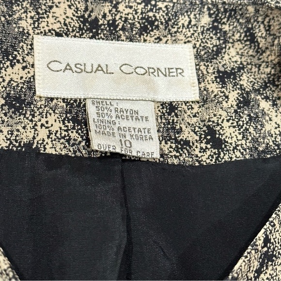 Casual Corner Vintage Long Blazer Black & Beige 3 Button Front Women’s Sz 10 - Picture 12 of 14